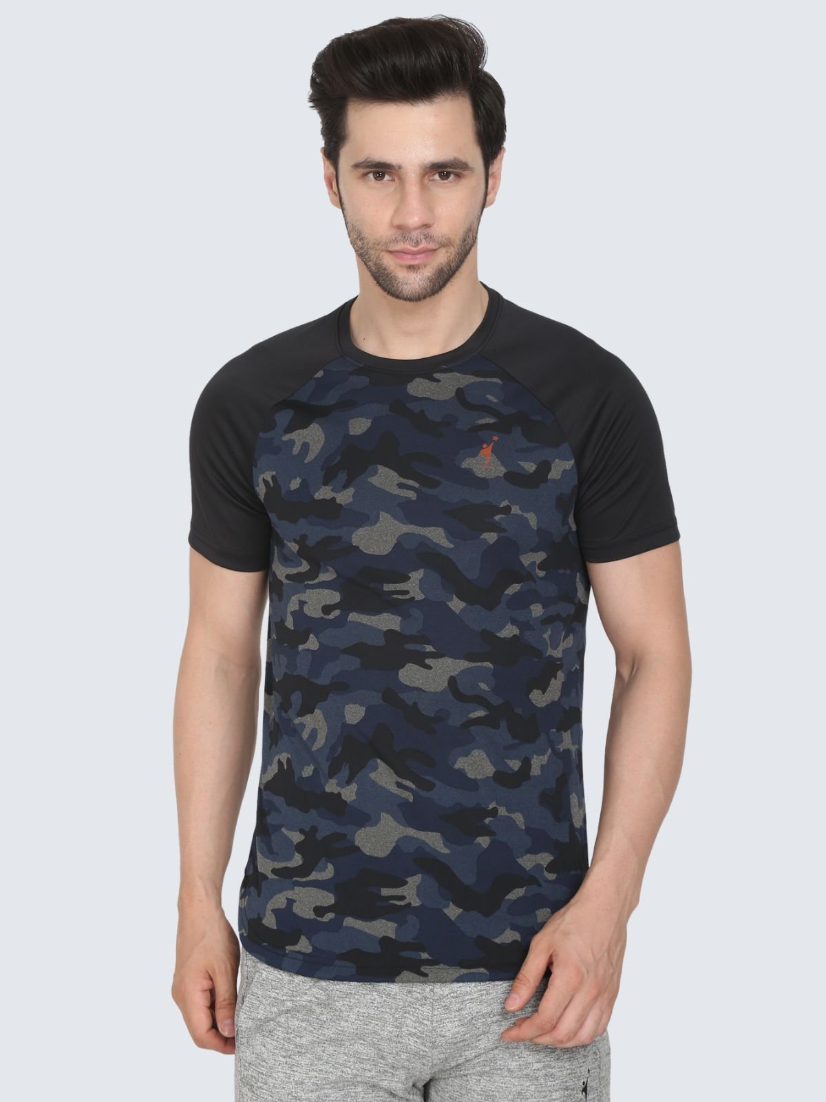 T-shirt CamouG Raglan Navy Blue best for GYM Workout