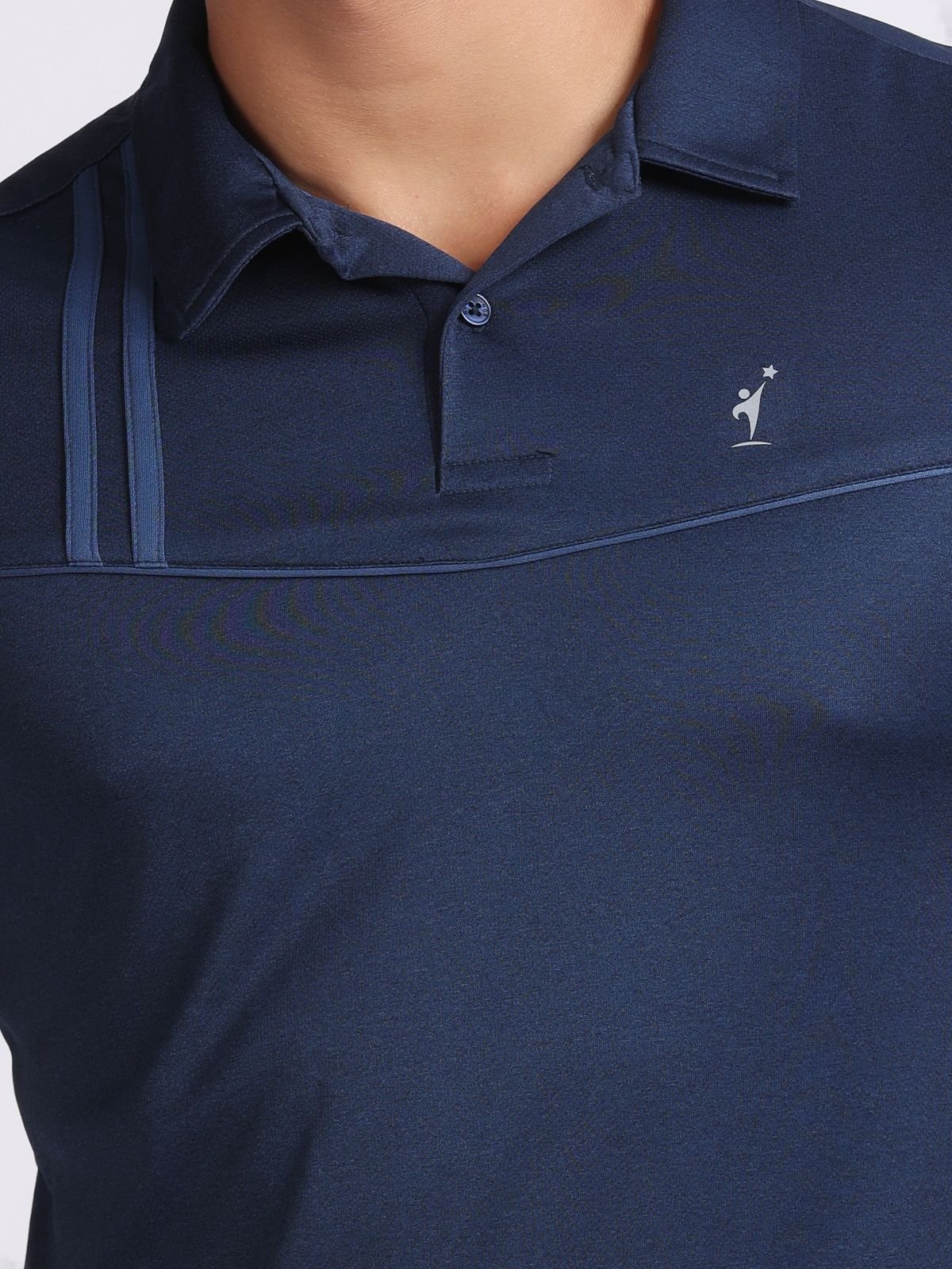 T-shirt Milanz Dual Strips Navy Blue Best Athletic Wear