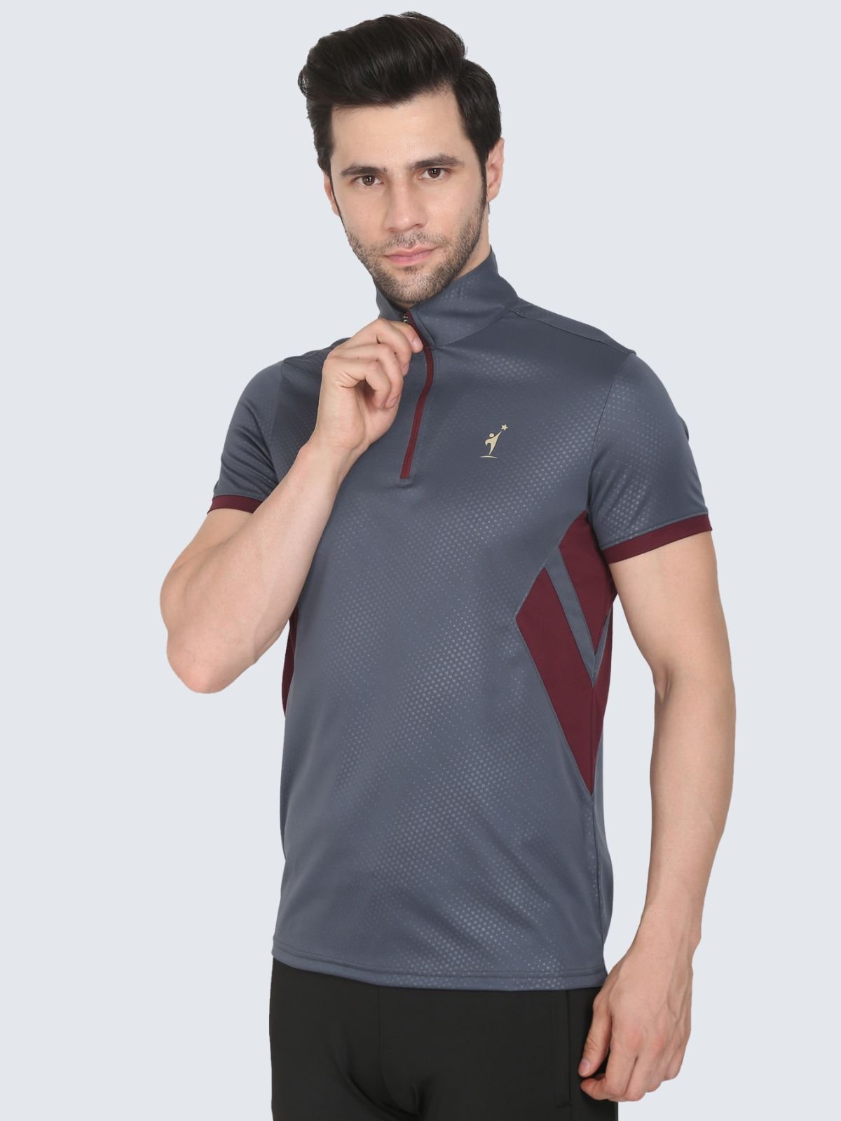 T-shirt Zipper Side Grey Left Style