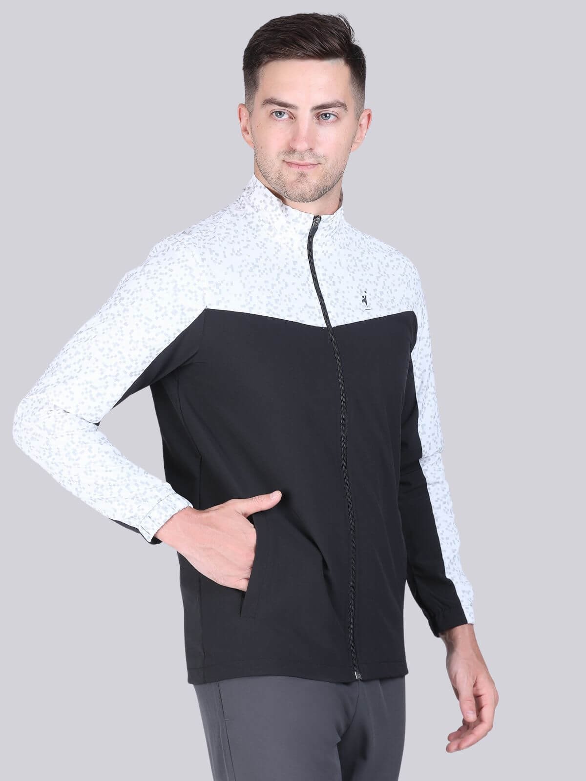 Jacket 3D Print Mesh White Best Warm-up Wear